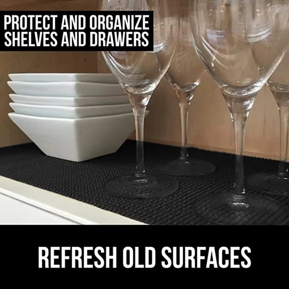 PVC Kitchen Shelf Liner Table Mat Drawers Cabinet Shelf Liners Cupboard Placemat Non-slip Wardrobe Shelves Gridding Liner Mat