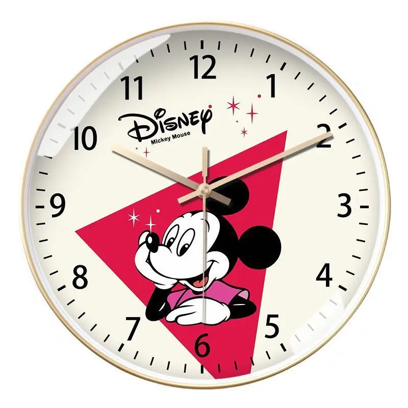 Living room wall clock creative Mickey and Minnie cartoon kawaii children's bedroom wall clock cartoon silent quartz clock