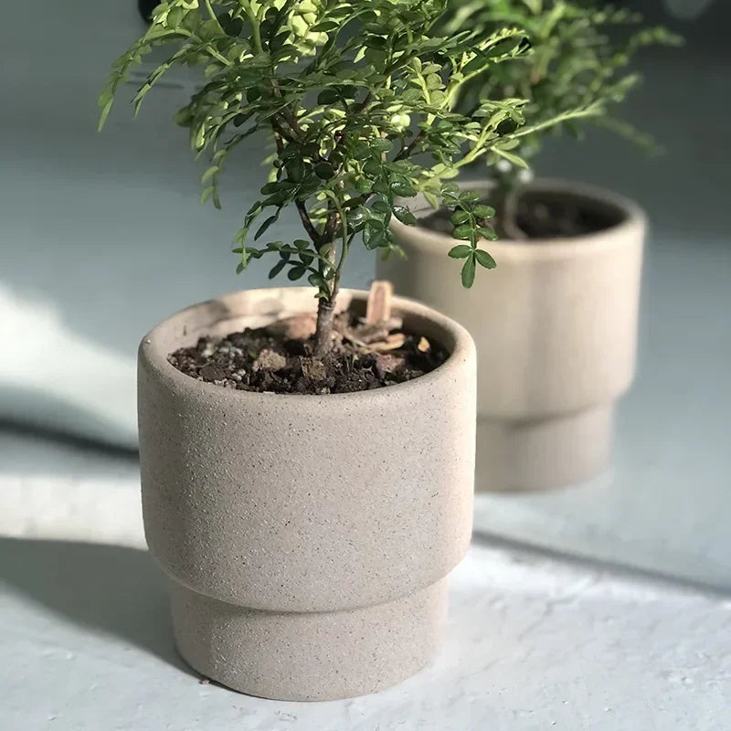 Ceramic Flower Pot Green Plant Potted Plant  Tabletop Coffee Shop Decoration Garden Supplies Planters