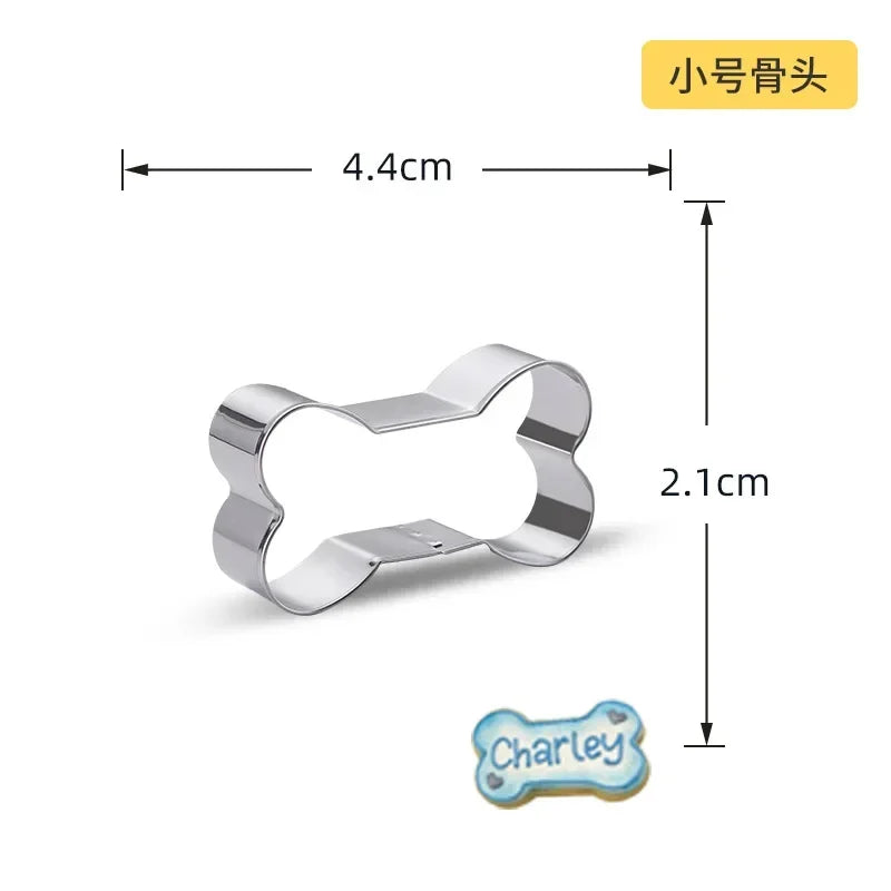 DIY Fondant Biscuit Cookie Cutter Embosser Mold Dog Bone For Cake Chocolate Decorating Tools Pastry And Bakery Baking Kitchen