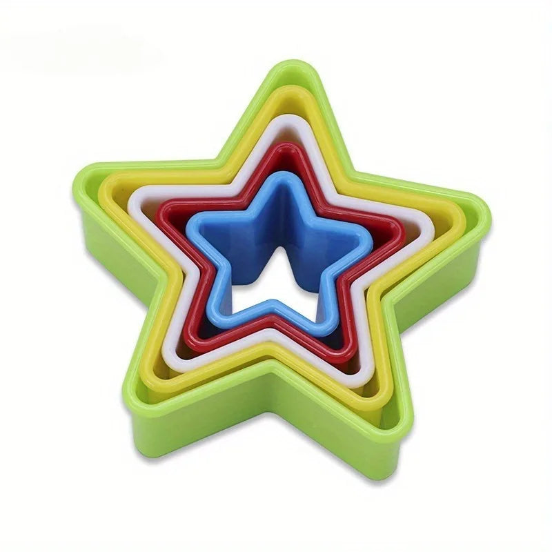 1/2/3PCS Star Shaped Cookie Cutters, Plastic Pastry Cutter, Pentagram Biscuit Molds, Baking Tools, Kitchen Accessories