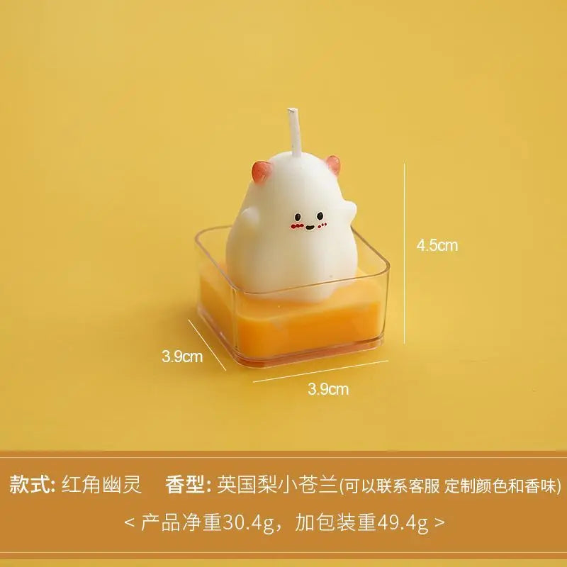 Halloween Aromatherapy Candles Ghost Scented  New Styling Props Ornament Small Tea Wax Indoor French Holiday Souvenir