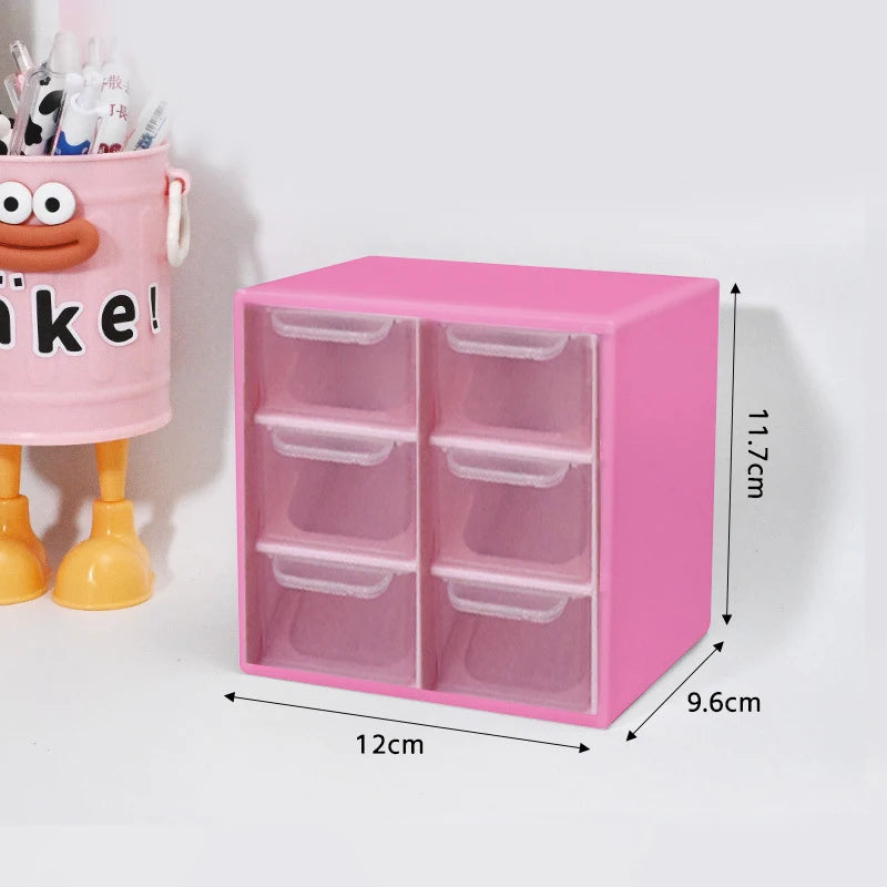 Multi-layer Desktop Storage Box Large Capacity Dustproof Organizing Box Multifunctional Transparent Six Grid Drawer Storage Box