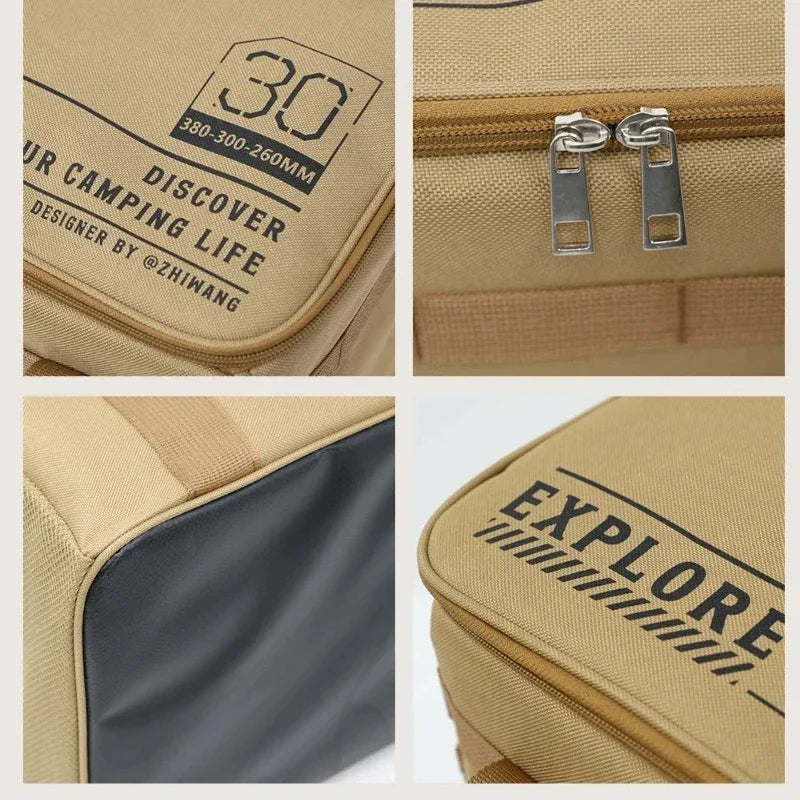 42L Tactical Camping Storage Bag Insulated Folding Box Waterproof Picnic Tableware Field Equipment Outdoor Gear Organizer