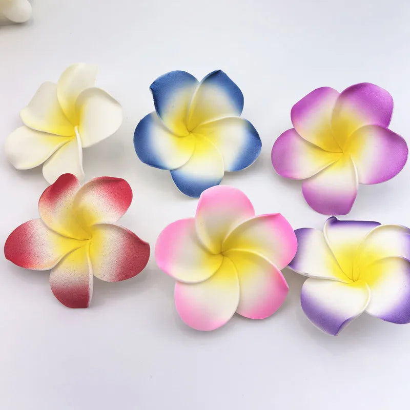 2pcs Artificial Hibiscus Hair Clip EVA Foam Beach Holiday Flower Accessory Seaside Shooting Prop