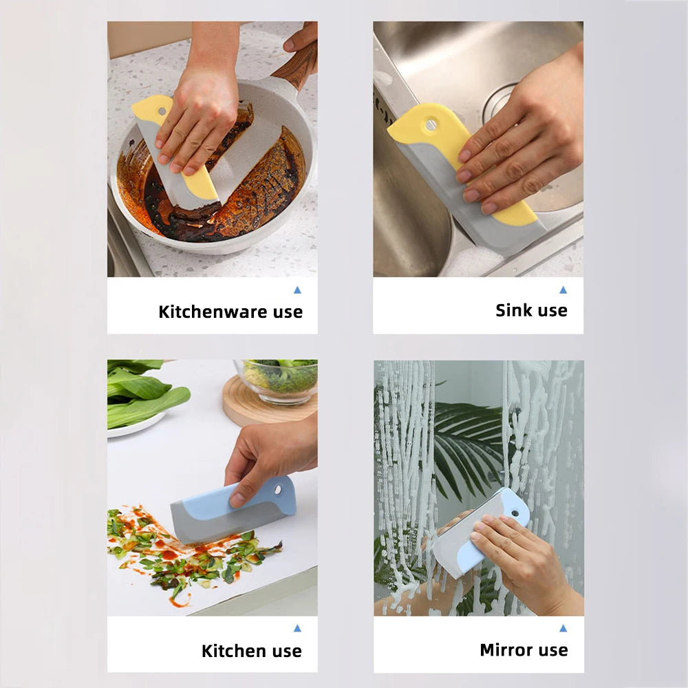 Soft Silicone Glass Wiper Scraper Bathroom Glass Cleaning Tools for Kitchen Car Mirror Cleaner Squeegee Window Cleaning Brush