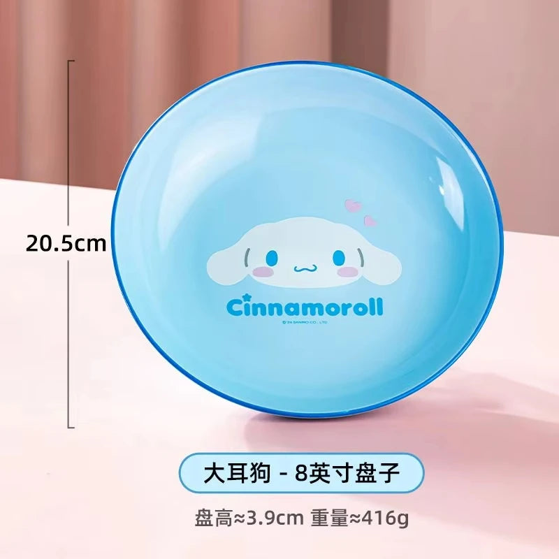 New Ceramic Tableware Bowl  Hello Kitty Y2K Plate Cute Girl Heart Eating Bowl Household Cool Lomi Bowl Chopstick Set Gifts Girls