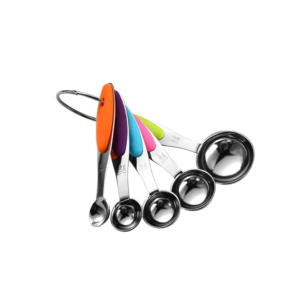 5/10Pcs Stainless Steel Measuring Cups And Spoons Set Kitchen Accessories For Baking Cake Cooking Making Measuring Kitchen Tools