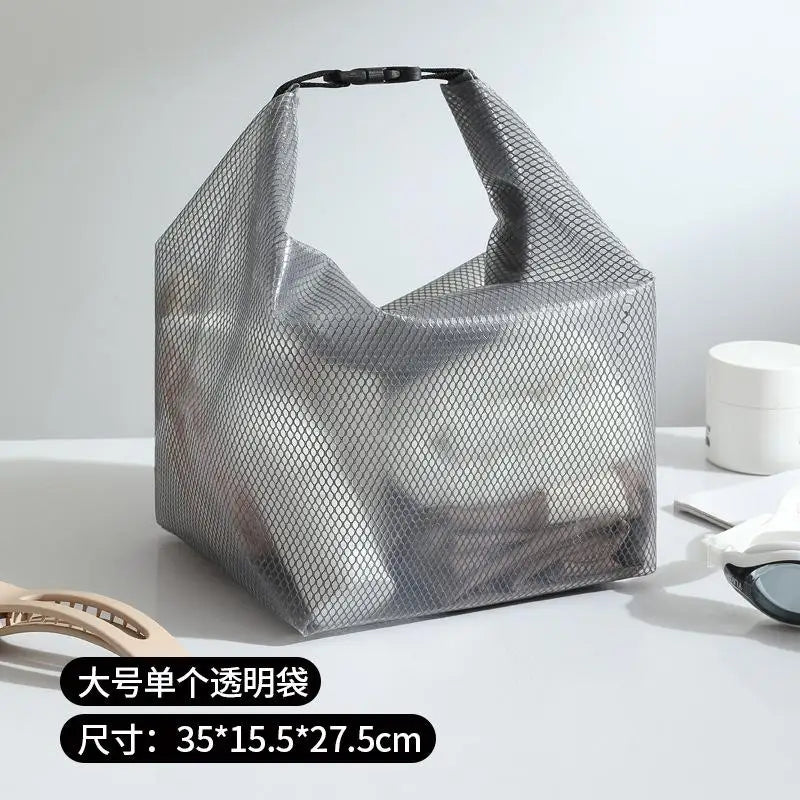 Durable Transparent Lunch Box Bag Waterproof Dirt Resistant Handheld Storage Bag Dstring Bag High Aesthetic Value
