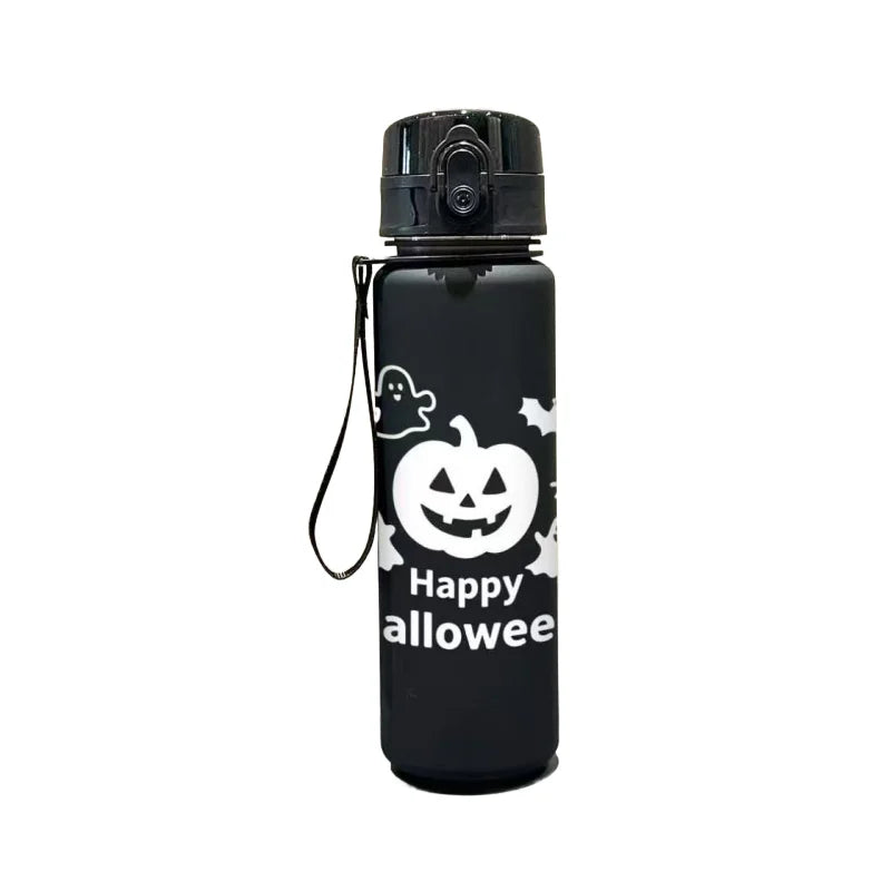 3D Printed Matte Finish Halloween-themed water bottle 650ML with a large capacity, PVC-Free, Leak-Proof，Perfect for Holidays