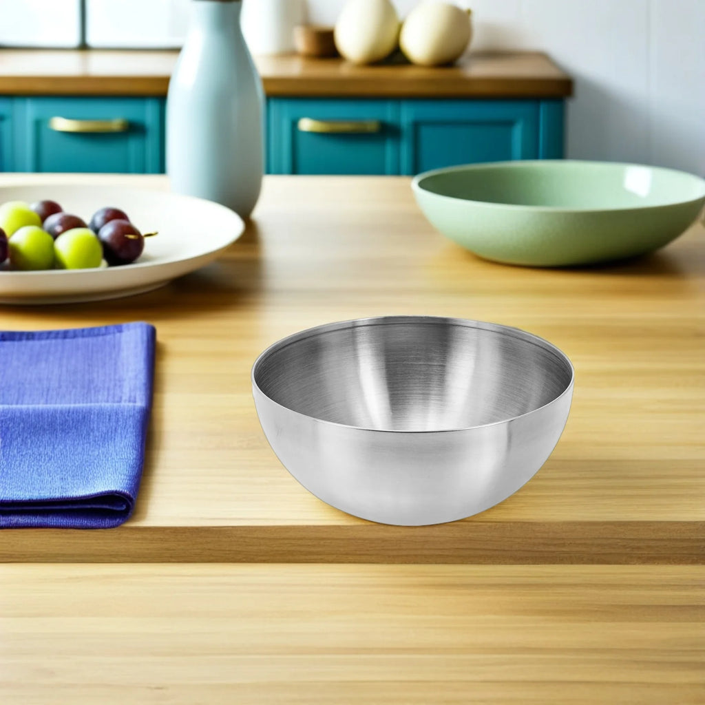 2Pcs Stainless Steel Salad Bowls Multifunctional Rice Soup Fruit Bowls Home Kitchen Tableware Stainless Steel Bowl