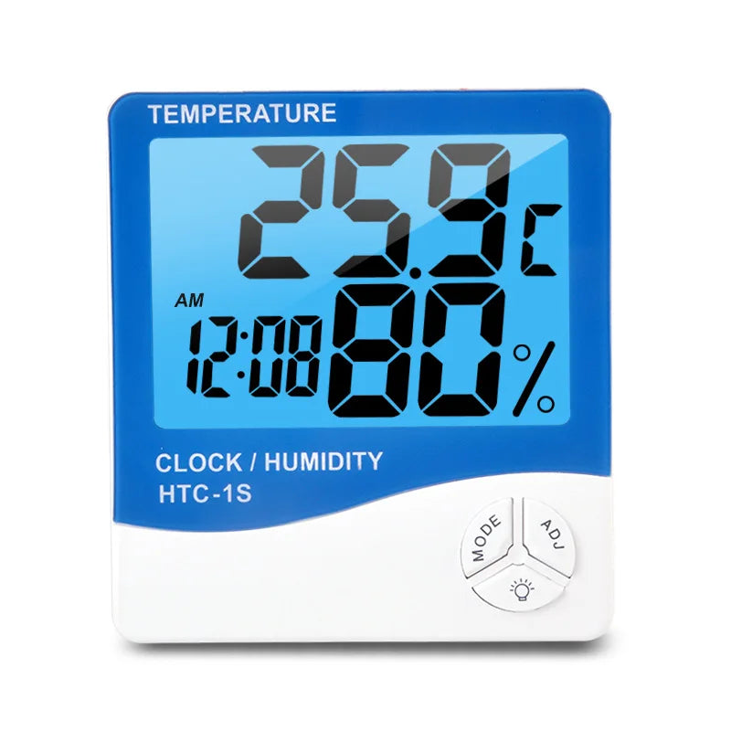 HTC-1 HTC-2 LCD Electronic Digital Temperature Humidity Meter Thermometer Hygrometer Indoor Outdoor Weather Station Clock