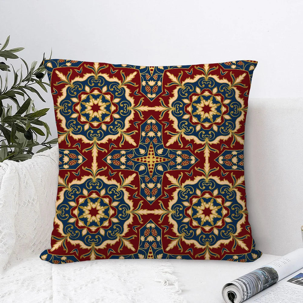 Persian Carpet Pattern Pillow Case Sofa Decorative Home Double-sided Printing Short Plush Cushion Cover Throw Pillow Cover Gifts