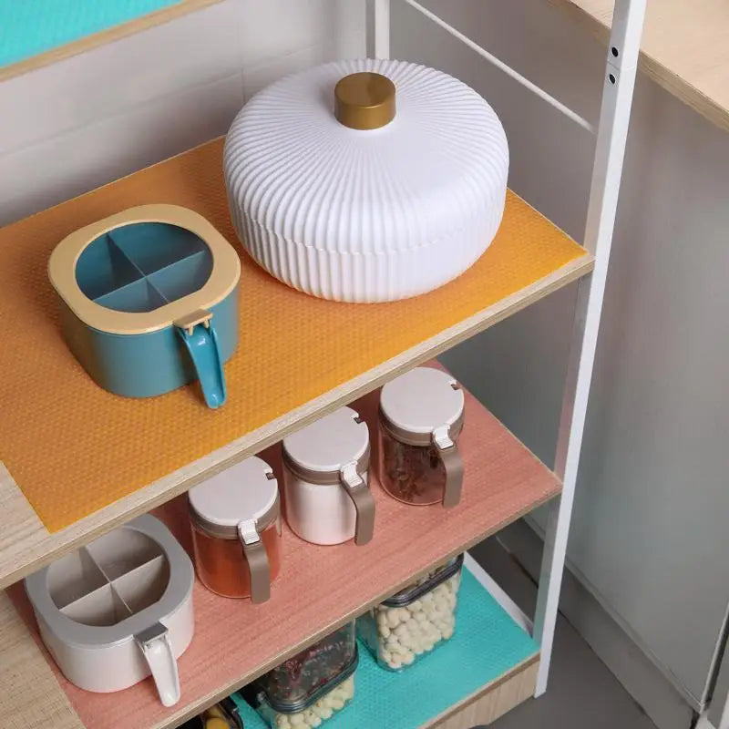 Refrigerator Pad Non-Slip Waterproof Washable MildewCan Be Cut Fridge Shelf Liner Mat KitchenDrawer Cabinet Pads Table Placemats