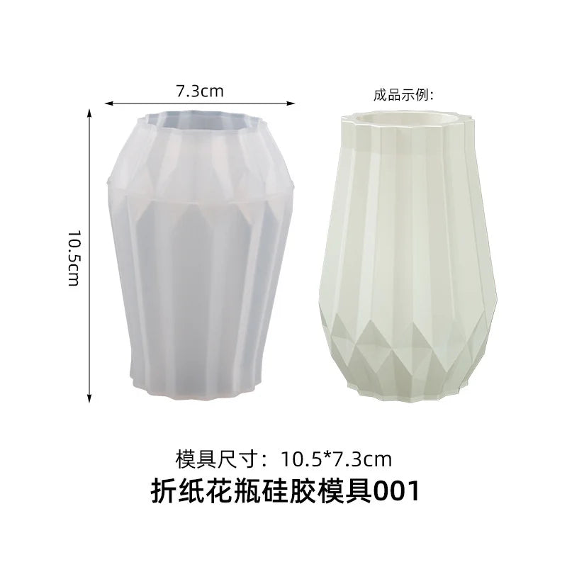 DIY Flower Pot Silicone Molds Cement Concrete Plaster Candle Jar Box Pottery Mould Handmade Planter Gardening Decor Clay Molds