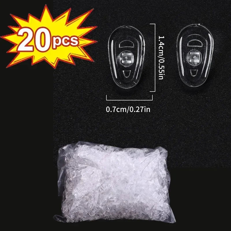 10/100pcs Eyeglasses Nose Pads with Screwdriver Soft Silicone Airbag Glasses Anti-slip Nose Pad Screw Replacement Repair Tools