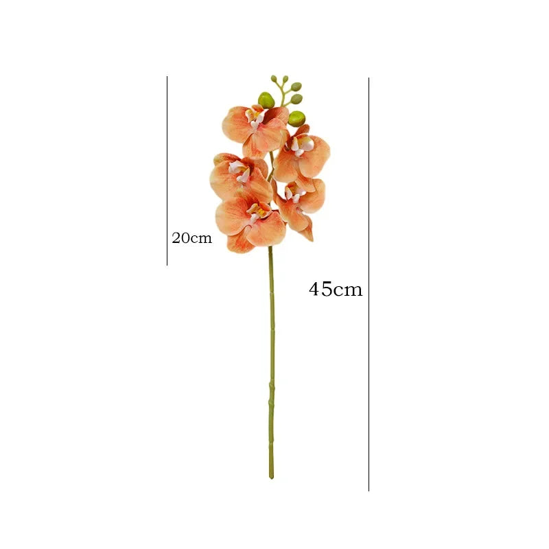 45CM Artificial Flower High-end Five Headed Butterfly Orchid Home Decoration Ornament Wedding Decoration Silk Flower