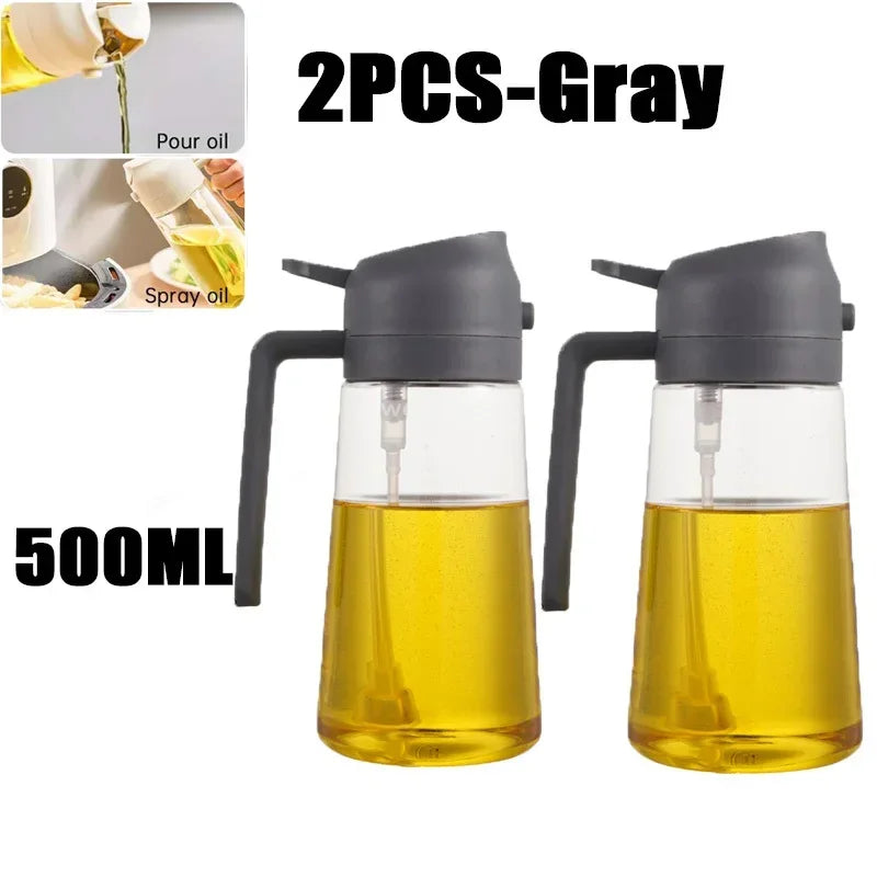 2in1 Oils Sprayer Olive Oil Spray Plastic Bottle Vinegar Dispenser Kitchen Oil Diffuser Accessories Camping Baking Pic