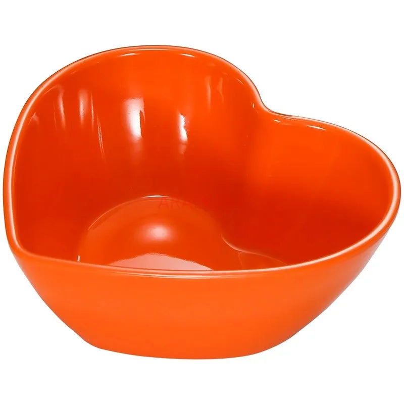 Medium love shaped bowl plastic melamine Dim sum tableware breakfast bowl dessert bowl fruit salad bowl
