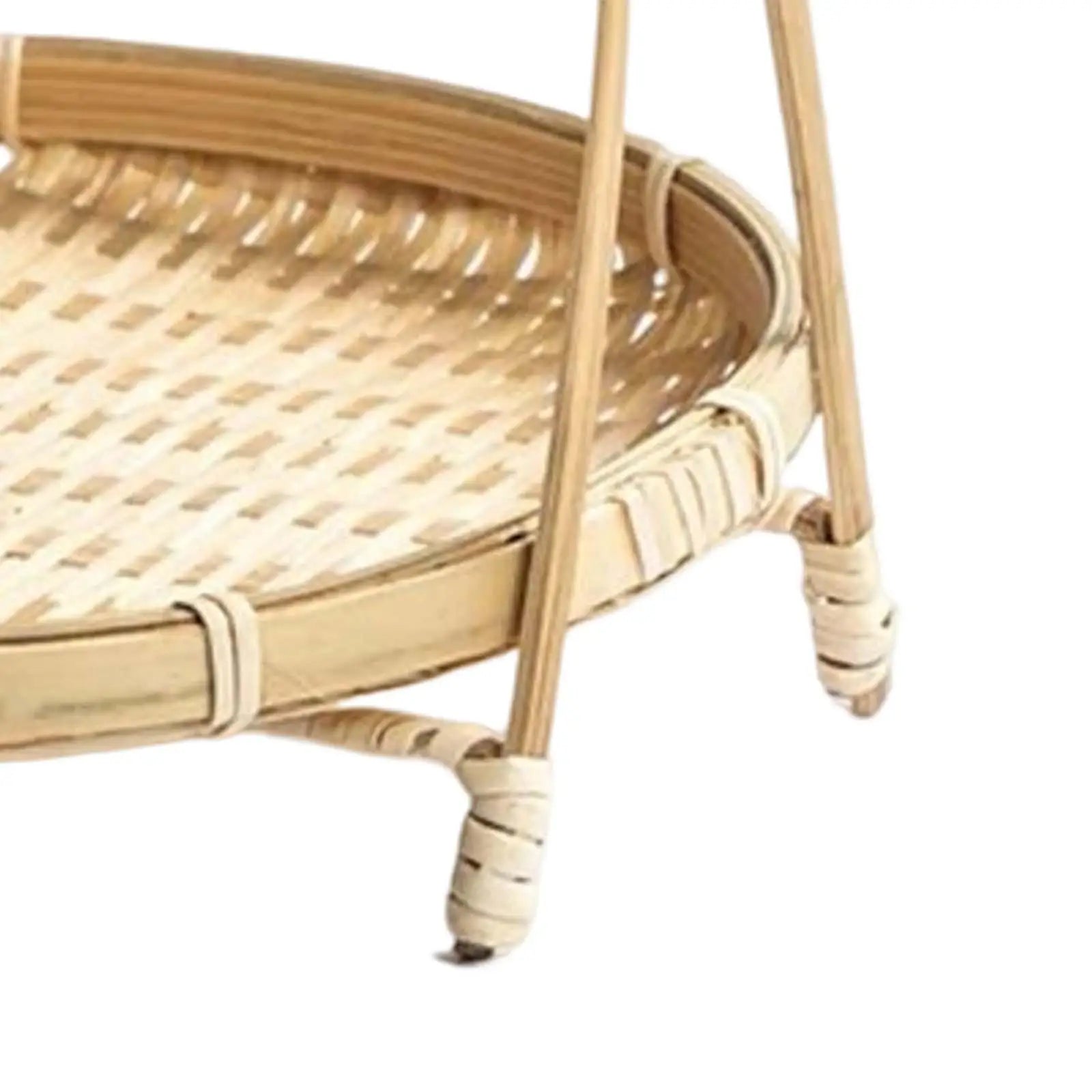 Handwoven Fruit Basket Rattan Serving Trays Decorative Meal Basket Food Storage Holder for Picnics Kitchen Camping Table Cafe