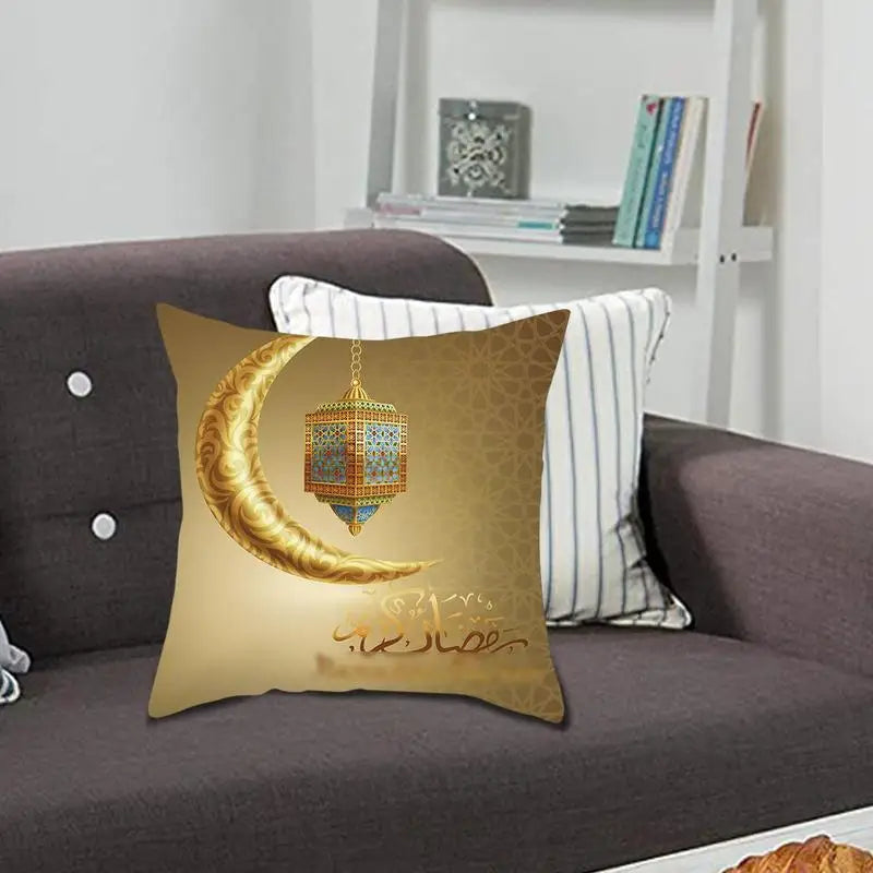 2023 Eid Pillowcase Decor For Home Sofa Cushion Cover Islamic Ramazan Kareem Decoration Mosque Mahometan Pillow Cover Gifts
