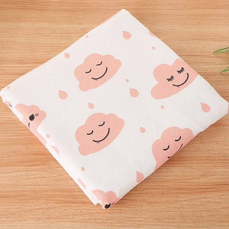 Printed Linen Cotton Fabric Cloth For Curtain Christmas Home Tablecloth Table Runner Pillow Cushion Handwork Sewing Placemat Bag