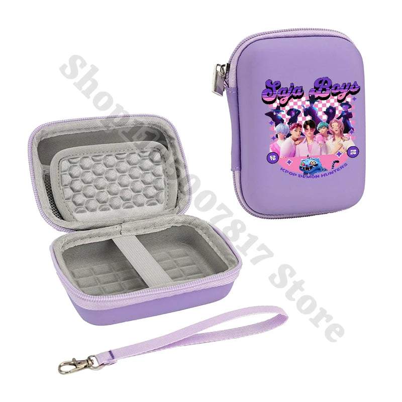 KPop Demon Hunters Fashion Camera Portable Protective Case Divider Compartment Storage Bag for Digital Device Organize Container
