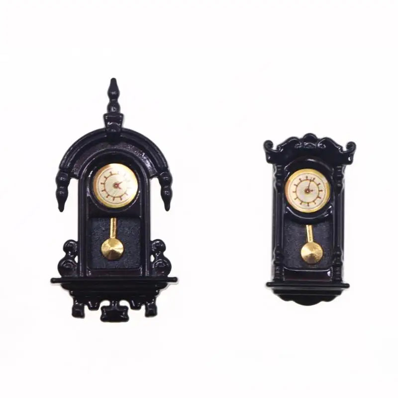 1/12 Dollhouse Vintage Simulation Wall Clock Model Doll Home Clock Living Room Decor Toy Dolls House Micro Scene Accessories