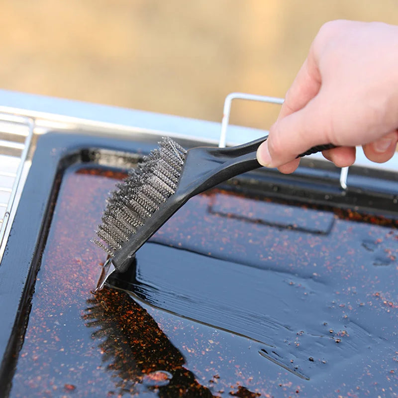 BBQ Brush Barbecue Grill Brush Kitchen Accessories Stainless Steel Wire Bristles Scraper BBQ Grate Cleaner BBQ Accessories Tools