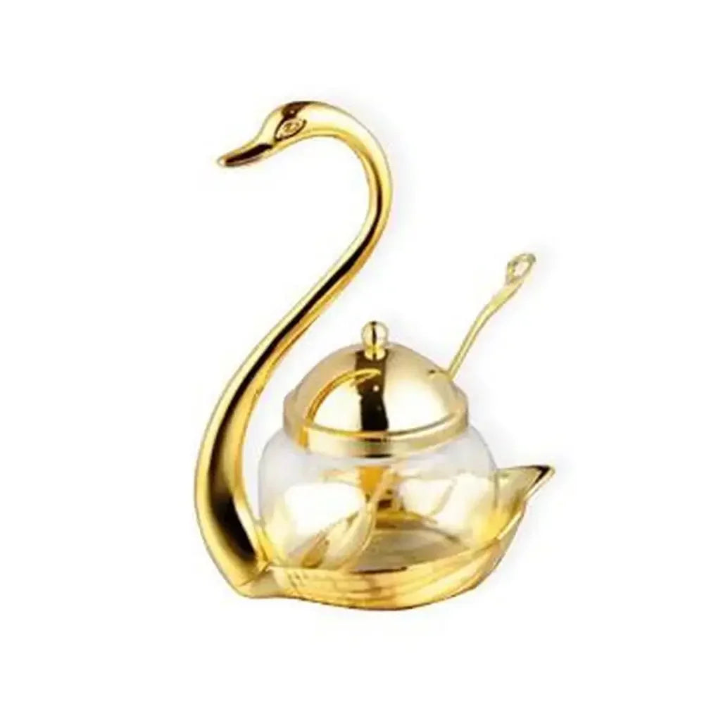 Top Aluminum Alloy Condiment Pot Seasoning Container Spice Glass Jar Salt Sugar Bowl Pepper Coffee Storage Organizer WF