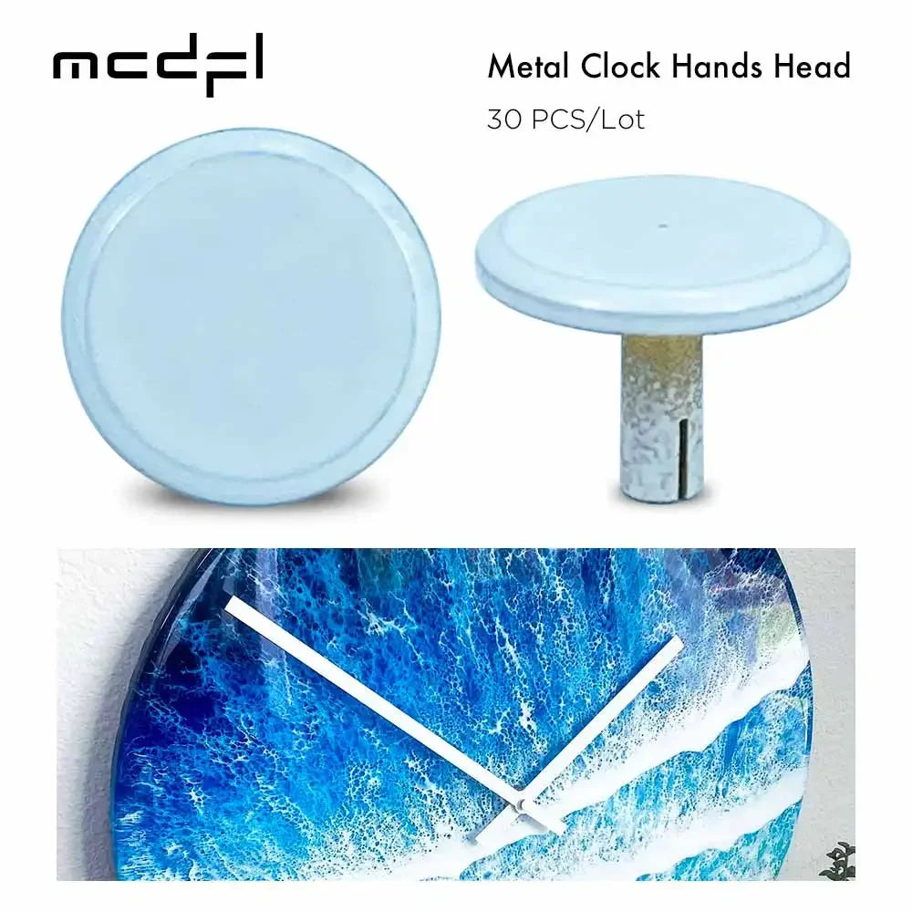 MCDFL White Metal Wall Clock Head Hands Cover Modern Decor Nut Pin Cute Beach Room Ocean Cap Tide Office Mechanism Tap DIY Parts