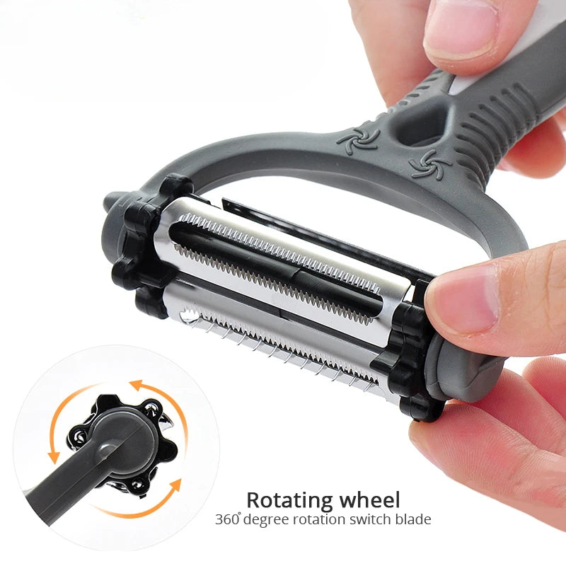 2025 Must-Have! 360° Rotary Peeler - Multifunctional Potato Cutter | Melon Planer, Kitchen Gadget Accessory