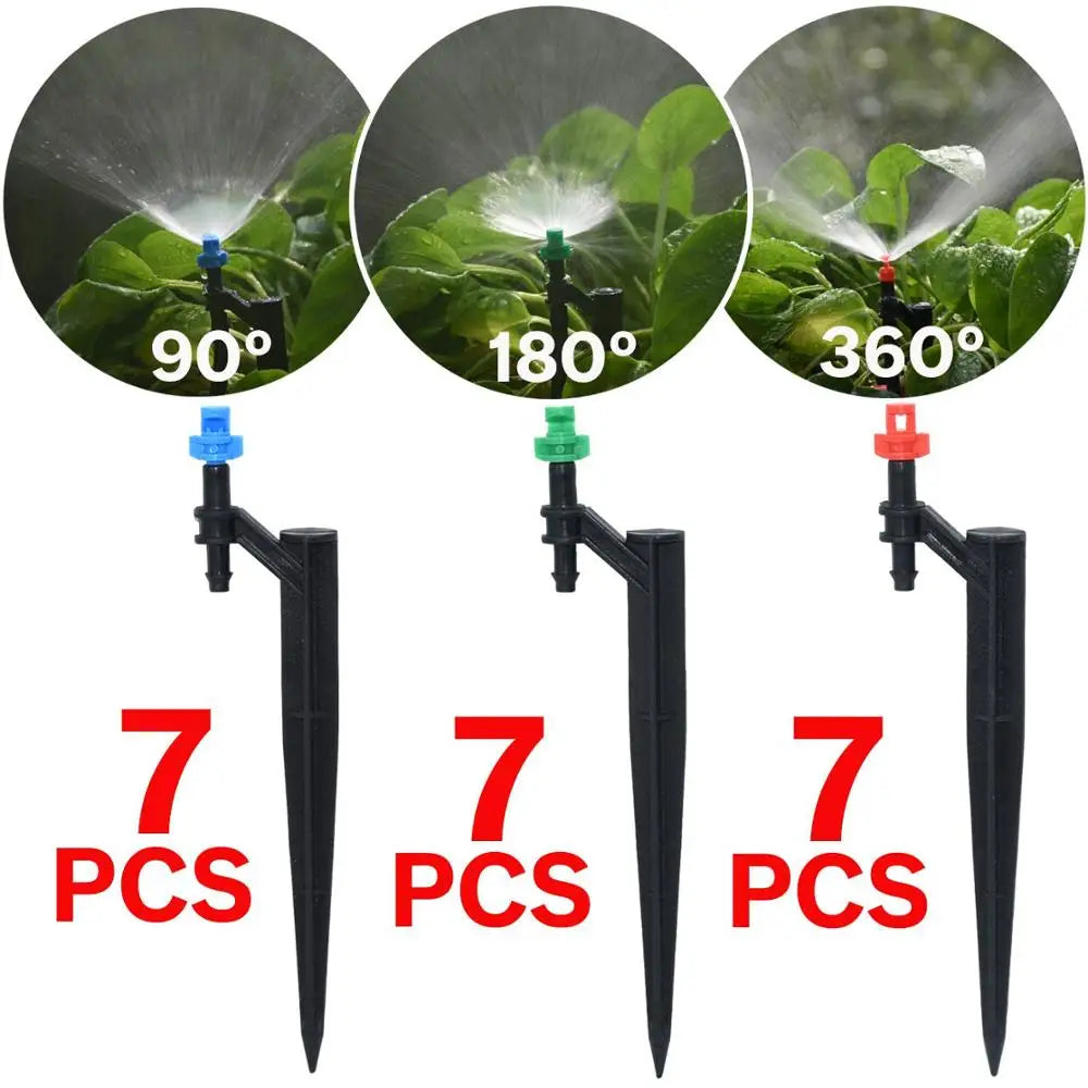 KESLA 20PCS 90/180/360 Degree Misting Nozzle 13cm Stake 1/4'' Barb Garden Irrigation Sprinkler Drip Irrigation Agriculture Farm