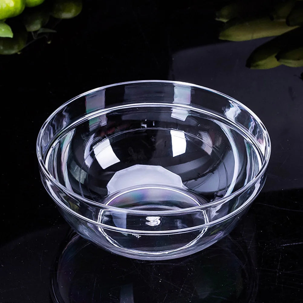 1Pcs Premium Acrylic Salad Bowl Scratch Resistant Round Transparent Bowl for Cold Food Serving 20x8.5cm Gatherings Receptions