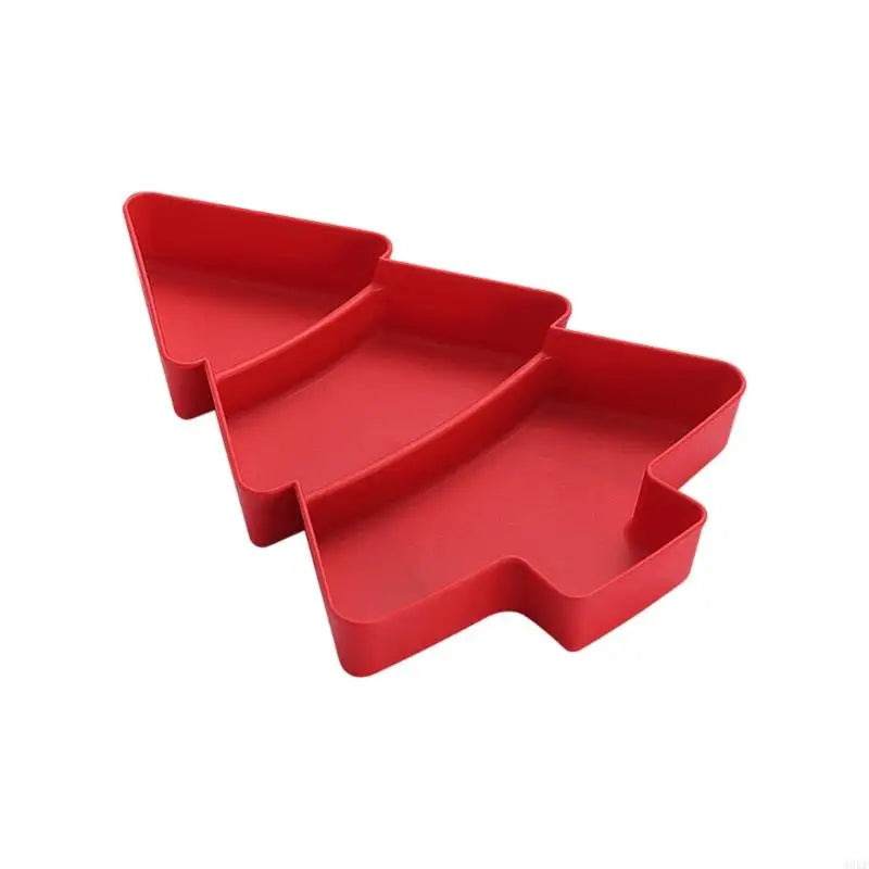 A0KE Multiple Section Holiday Snacks Tray Plastic Christmas Tree Designs for Candy Nut and Party Serving