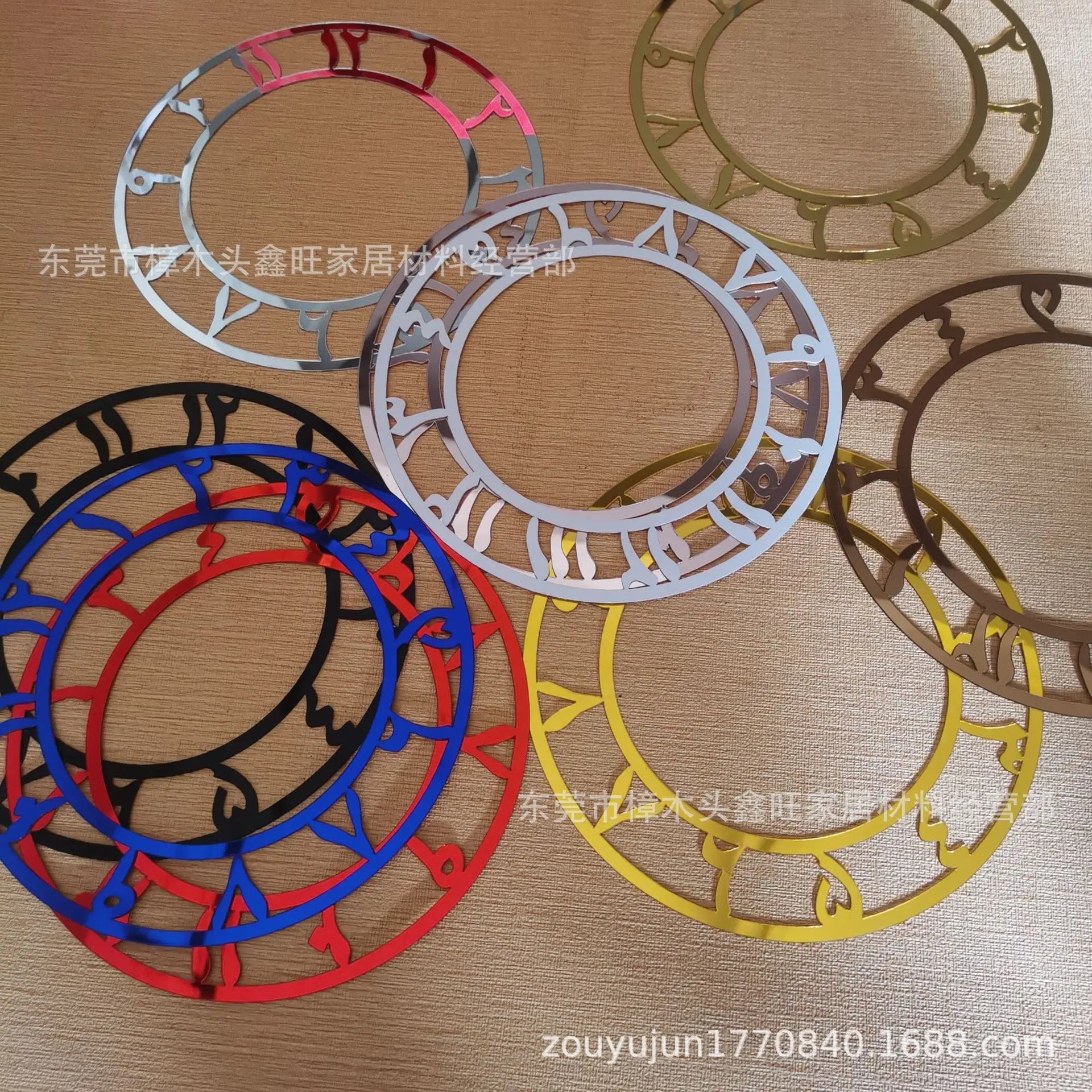 Arabic Round Mirror Clock Sticker, Acrylic Digital Wall Decor for Living Room Hotel Background, Self-Adhesive Timepiece