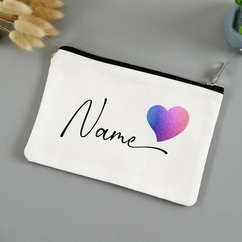 Personalized Makeup Bag with Custom Name, Cosmetic Bag for Women, School Pencil Box, Personalized Gifts for Bachelorette Party,