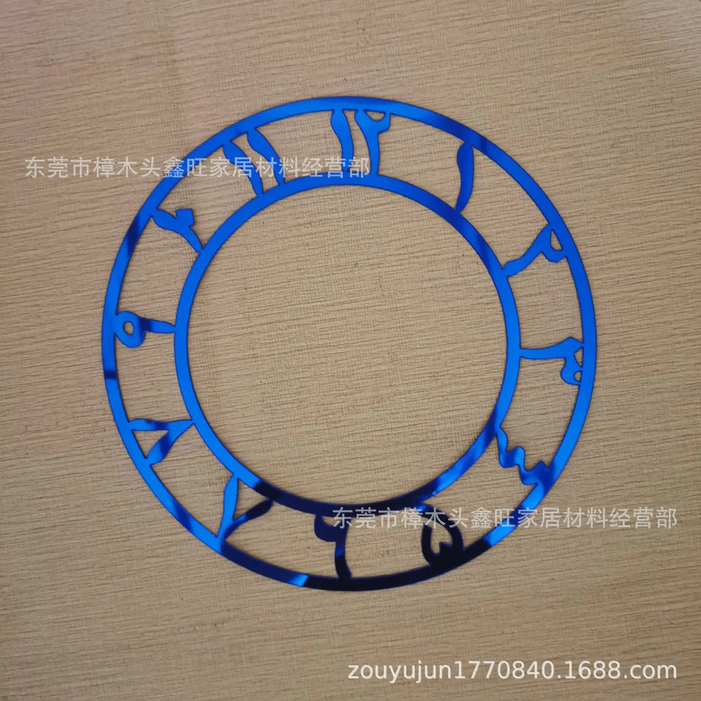 Arabic Round Mirror Clock Sticker, Acrylic Digital Wall Decor for Living Room Hotel Background, Self-Adhesive Timepiece
