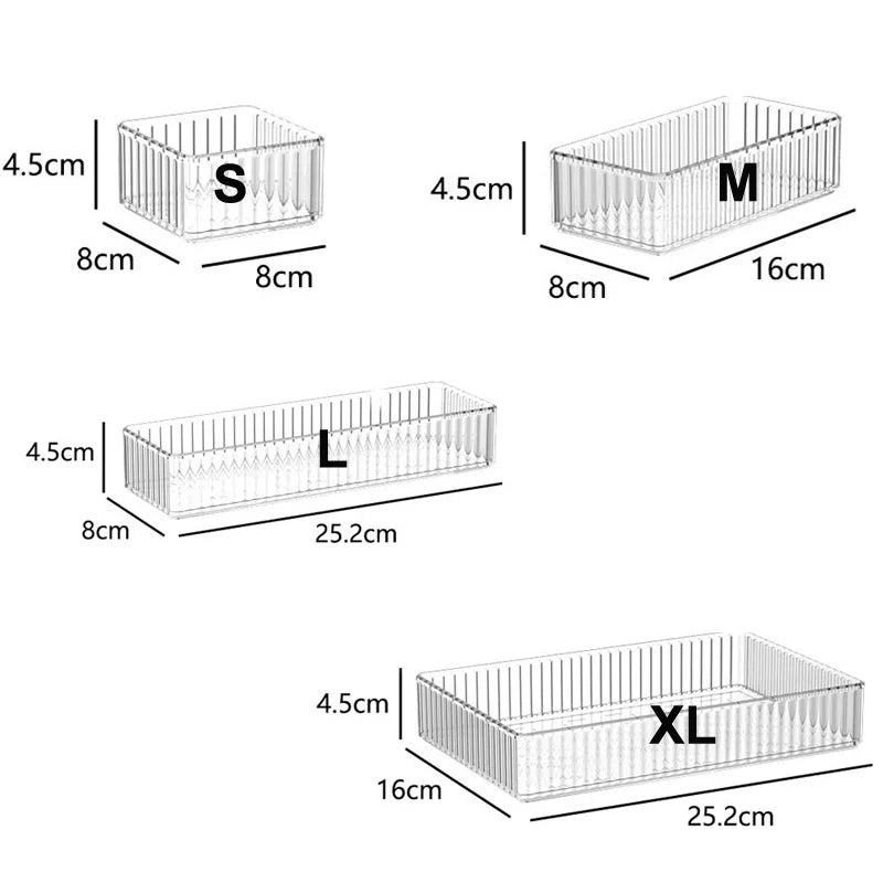 Desk Drawer Organizers Set Plastic Transparent Storage Box Bathroom Storage Makeup Organizer Boxes Clear Storage Box Acrylic Box