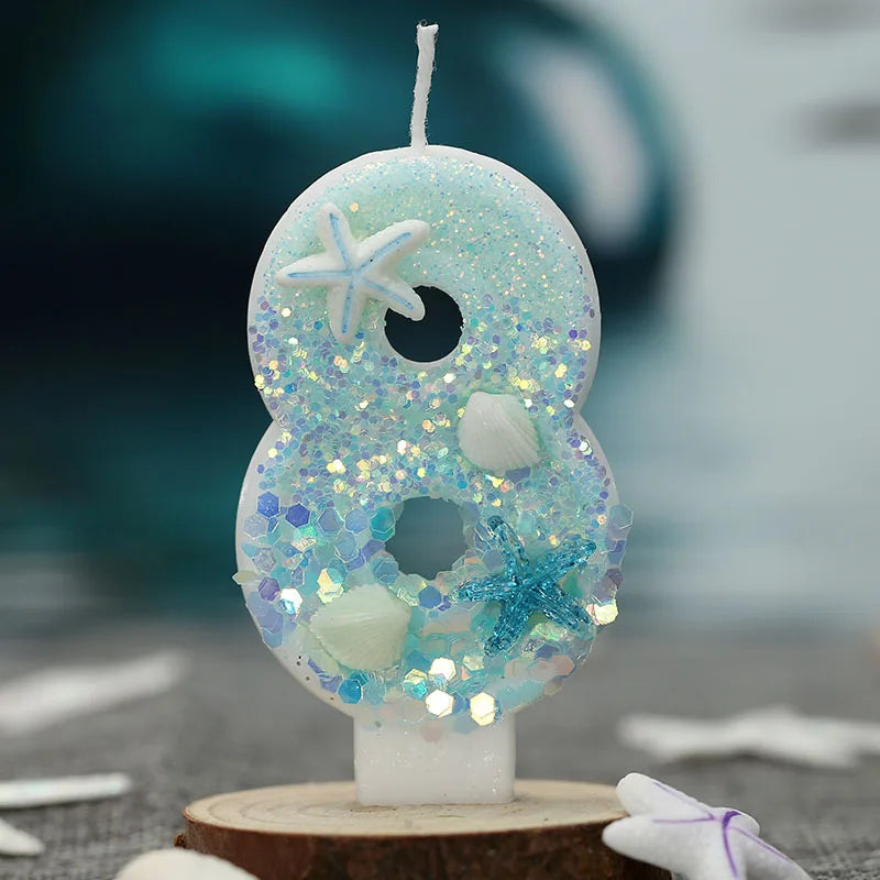 Digital candle ocean beach starfish creative birthday party decoration
