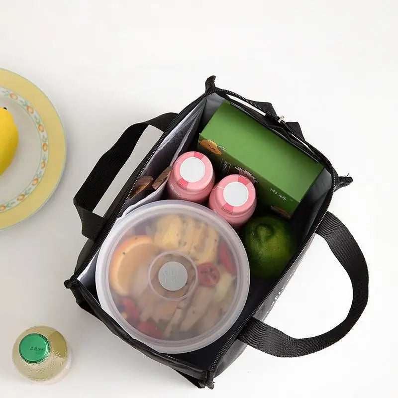 Simple Style Heart Pattern Insulated Lunch Bag Durable Bento Pouch Thermal Lunch Box Tote Cooler Bag Lunch Container