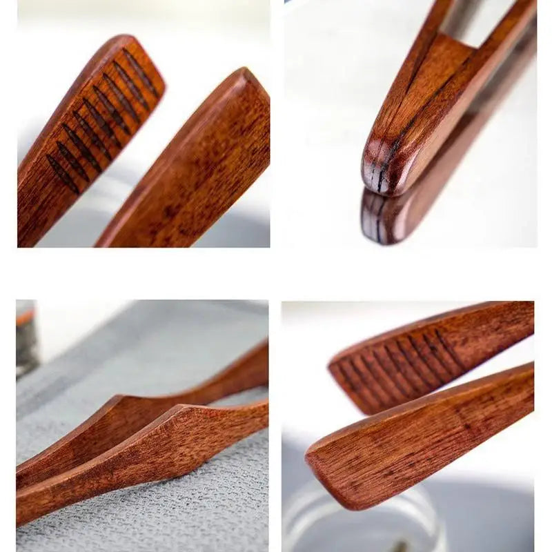 1Pcs Bamboo Cooking Kitchen Tongs Food BBQ Tool Salad Bacon Steak Bread Cake Wooden Clip Home Kitchen Utensil