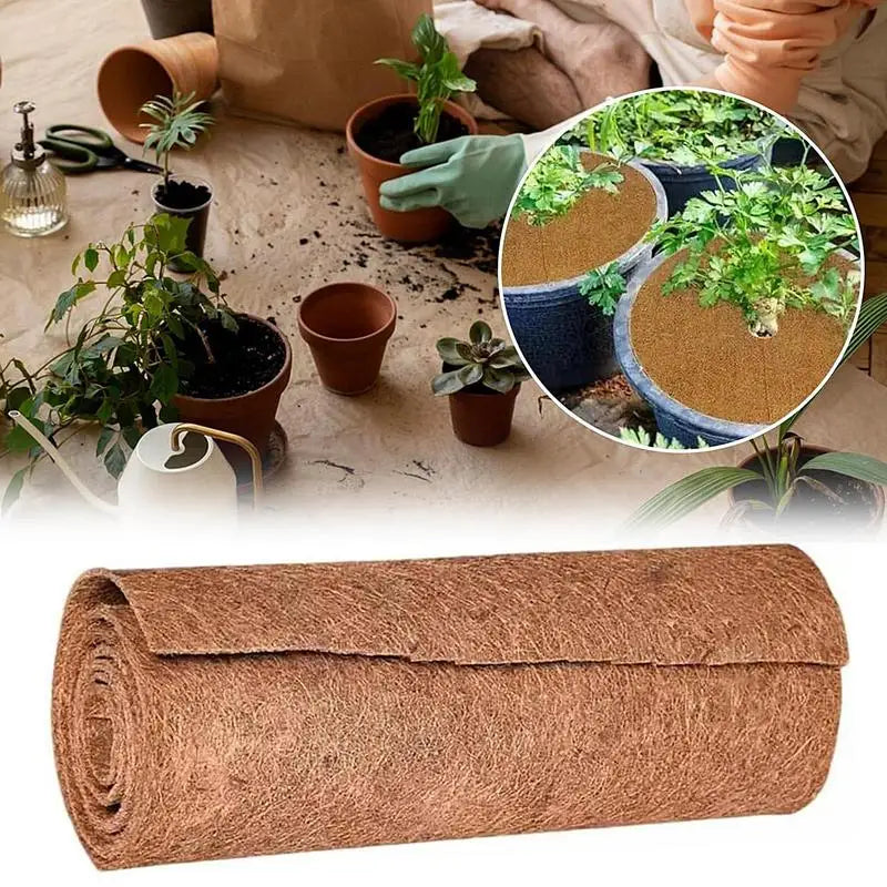 Planter Liner Garden Coco Fiber Plant Pot Filler Reusable Basket Liners Roll Drainage Pad For Garden Decoration Window Box