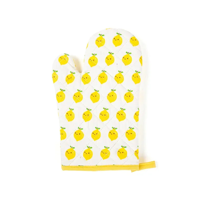 1pcs Microwave Baking BBQ Glove Cotton Cute Oven Mitts Heat Resistant Potholders Non-slip Kitchen Cooking Tools Mitten