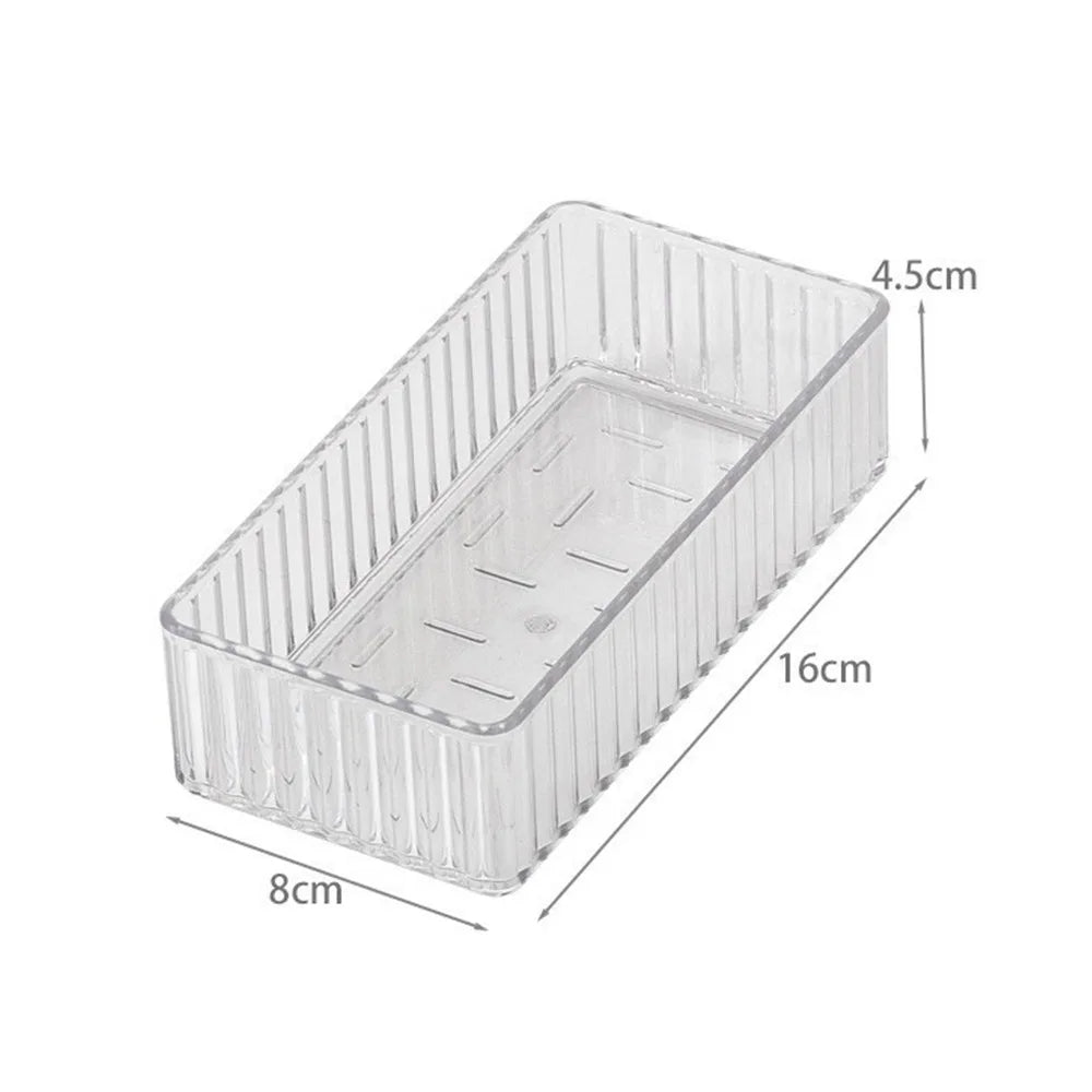 High Quality S/M/L/XL Desk Drawer Organizers Rectangle Transparent Storage Box Plastic Unlimited Makeup Organizer Home Office