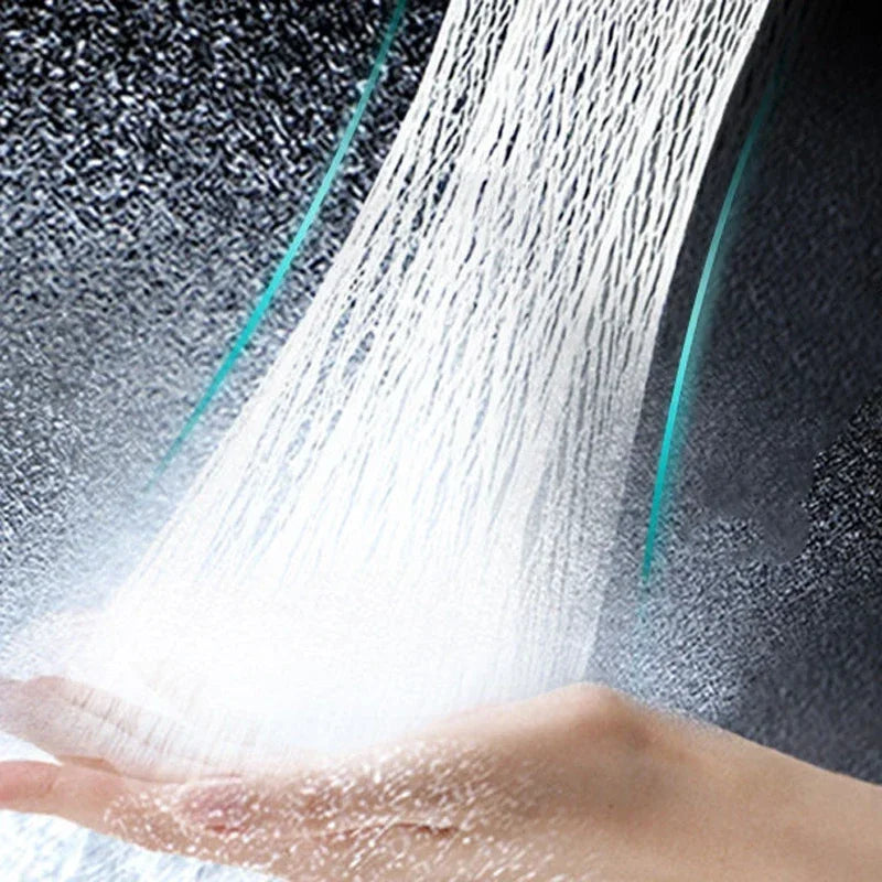 360 Degrees Rotating Turbo Power Shower Head Rain Shower Turbocharge Watering Can with Fan Bathroom Accessories Turbolux Showe