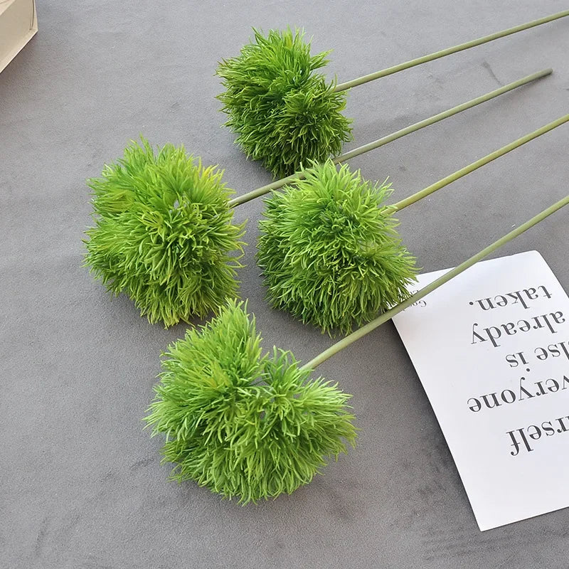 34CM Green Hairball Green Stone Bamboo Artificial Green Plant Simple Modern Home Decoration Flower Arrangement Ornament