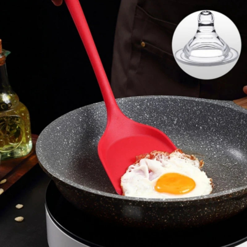 5-Piece Silicone Kitchen Utensil Set Food-Grade BPA-Free Silicone Soup Spoon Pan Turner Rice Spoon Mixing Spoon