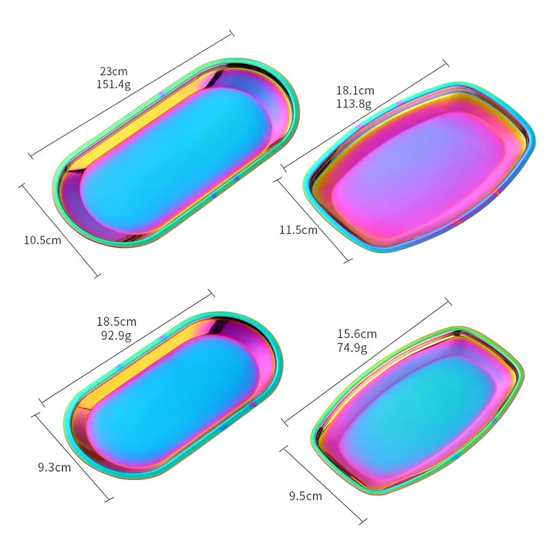 Nordic Style Oval Jewelry Storage Serving Tray Platter Stainless Steel Snack Tray Metal Storage Gold Decoration Home Organizer