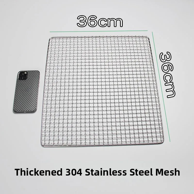 Thiened Rectangular Me BBQ ill Net 304 Stainl Steel Drng Net Barbecue Wire Me for Outdoor Kitchen Cooking Tools
